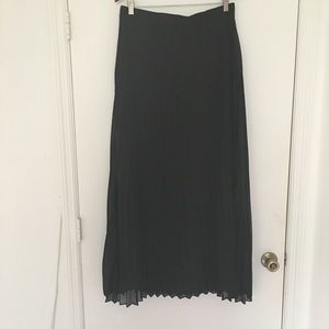 Floor length flowing black skirt